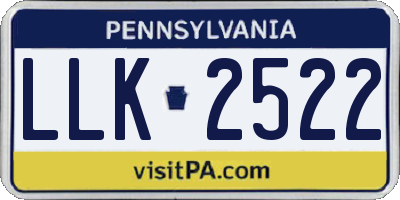 PA license plate LLK2522
