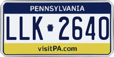 PA license plate LLK2640