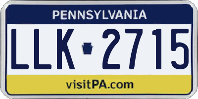 PA license plate LLK2715