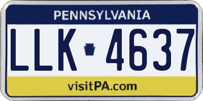 PA license plate LLK4637