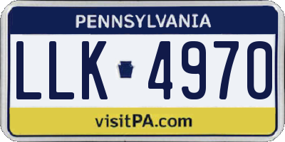 PA license plate LLK4970
