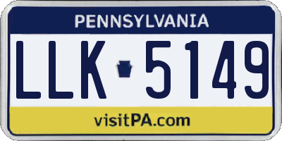 PA license plate LLK5149