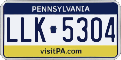 PA license plate LLK5304