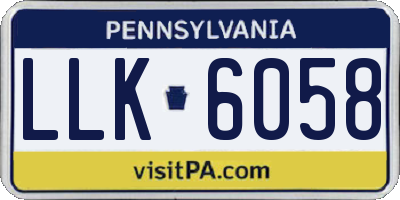PA license plate LLK6058