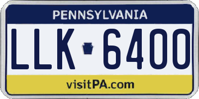 PA license plate LLK6400