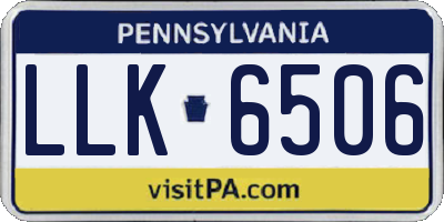 PA license plate LLK6506