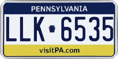 PA license plate LLK6535