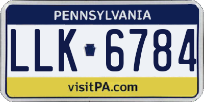 PA license plate LLK6784