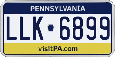 PA license plate LLK6899
