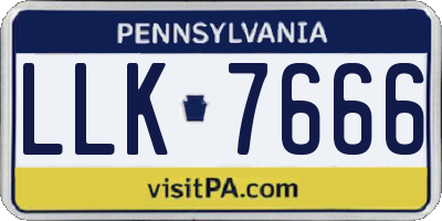 PA license plate LLK7666