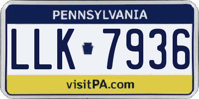 PA license plate LLK7936
