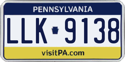 PA license plate LLK9138