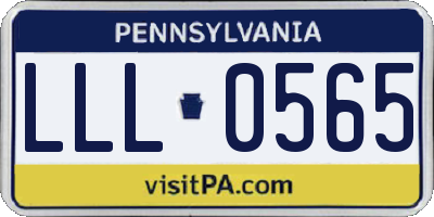 PA license plate LLL0565
