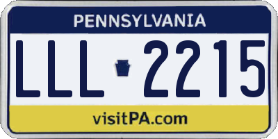 PA license plate LLL2215