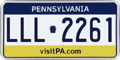 PA license plate LLL2261