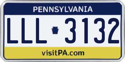 PA license plate LLL3132