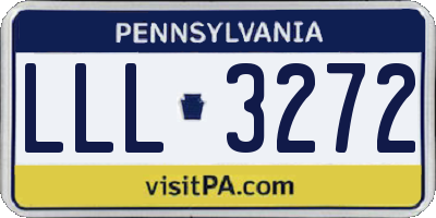 PA license plate LLL3272