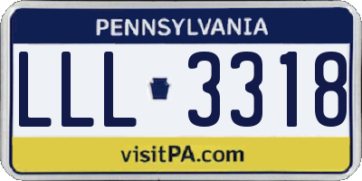 PA license plate LLL3318