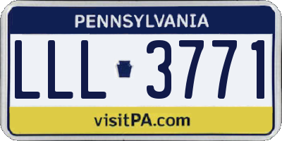 PA license plate LLL3771