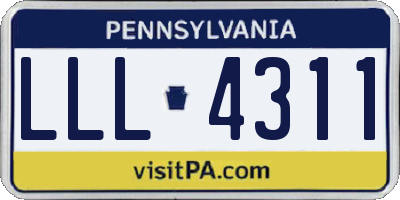 PA license plate LLL4311