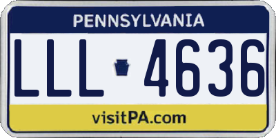 PA license plate LLL4636