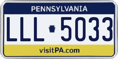 PA license plate LLL5033