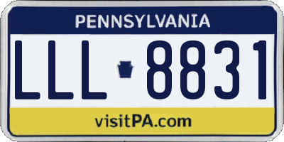 PA license plate LLL8831