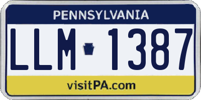 PA license plate LLM1387