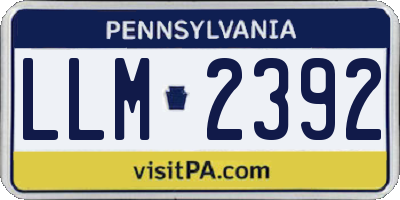 PA license plate LLM2392