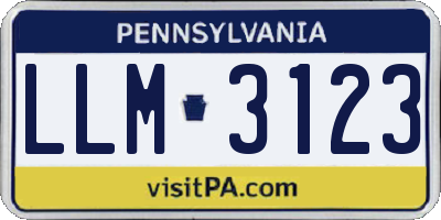 PA license plate LLM3123