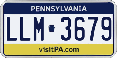 PA license plate LLM3679