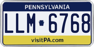 PA license plate LLM6768