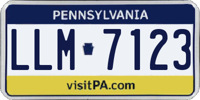 PA license plate LLM7123