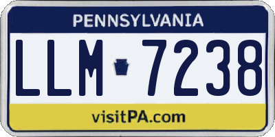 PA license plate LLM7238