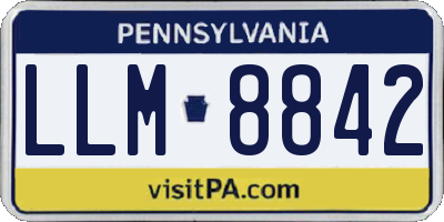 PA license plate LLM8842