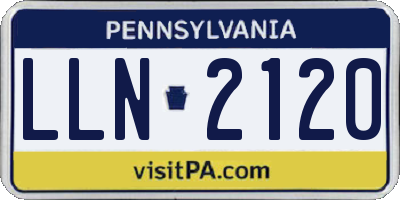 PA license plate LLN2120