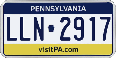 PA license plate LLN2917