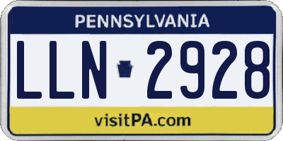 PA license plate LLN2928