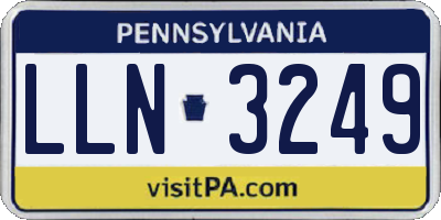 PA license plate LLN3249