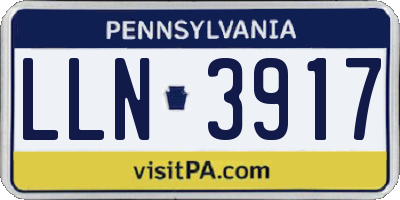 PA license plate LLN3917
