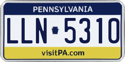 PA license plate LLN5310