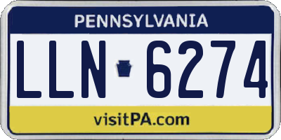 PA license plate LLN6274
