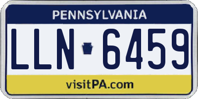 PA license plate LLN6459