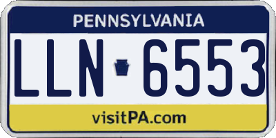 PA license plate LLN6553