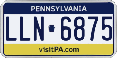 PA license plate LLN6875