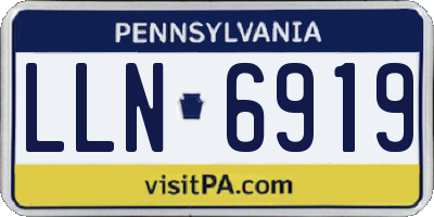 PA license plate LLN6919