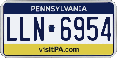 PA license plate LLN6954
