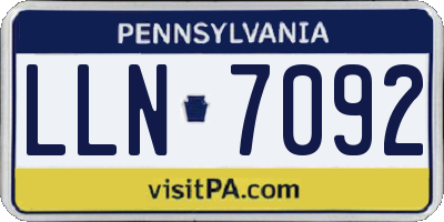 PA license plate LLN7092