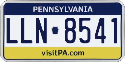 PA license plate LLN8541