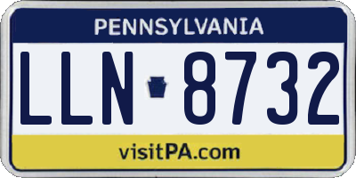 PA license plate LLN8732